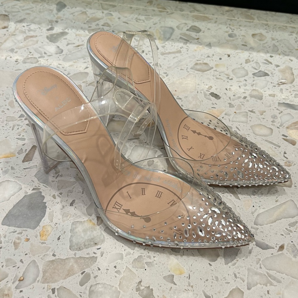 NYE Disney Cinderella x Aldo Rhinestone “Glass Slipper” Heels Limited Addition - Picture 10 of 12